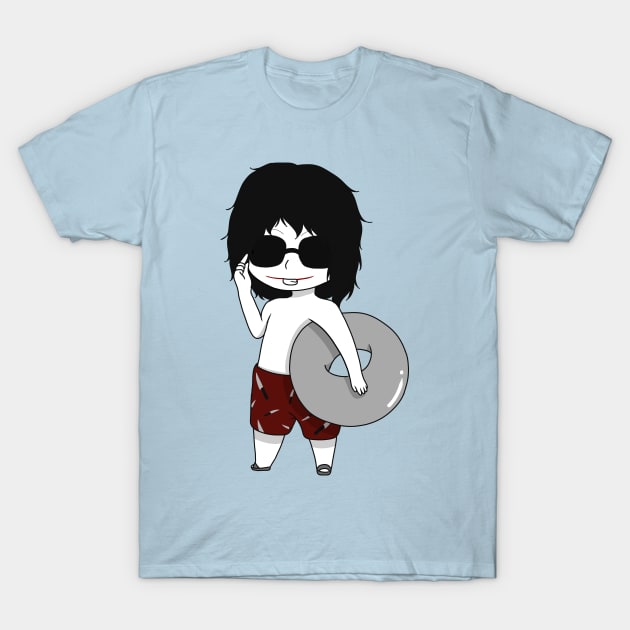 creepypasta jeff the killer summer chibi T-Shirt by LillyTheChibi